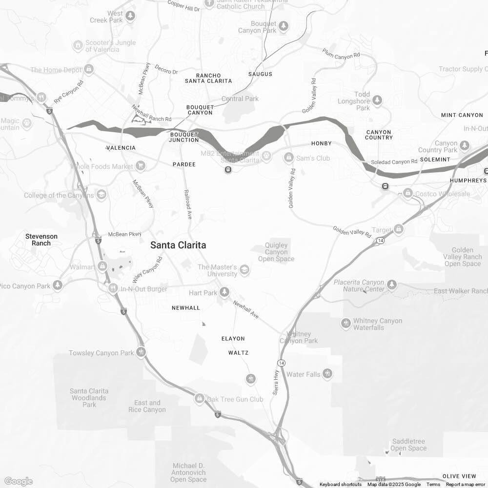 Service area map of Santa Clarita Valley